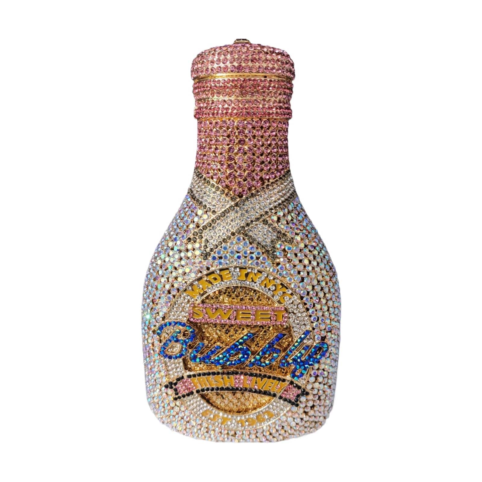 Novel 2024 Evening Wine Champagne Glasd Bottle Shape Crystal Clutch Banquet Handbag Party Dinner Purse Rhinestone Luxury Women