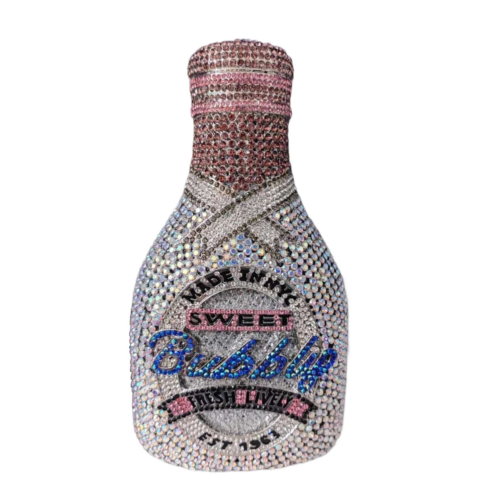Novel 2024 Evening Wine Champagne Glasd Bottle Shape Crystal Clutch Banquet Handbag Party Dinner Purse Rhinestone Luxury Women