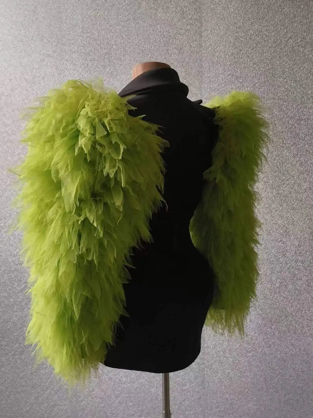 Ocstrade Dropshipping Products 2023 Deep V Neck Women Jacket Coat Green Fluffy Long Sleeve Blazer Concert Performance Costume