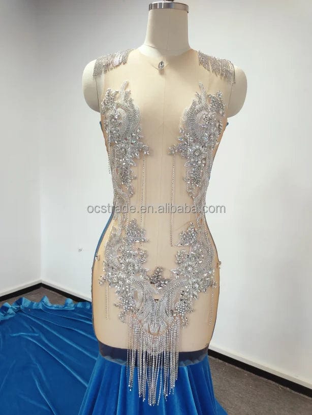 Ocstrade Vestidos Elegante Women'S Custom Maxi Prom Party Night Long Dresses Diamond Evening Prom Dresses 2023 Sexy Sweep Train
