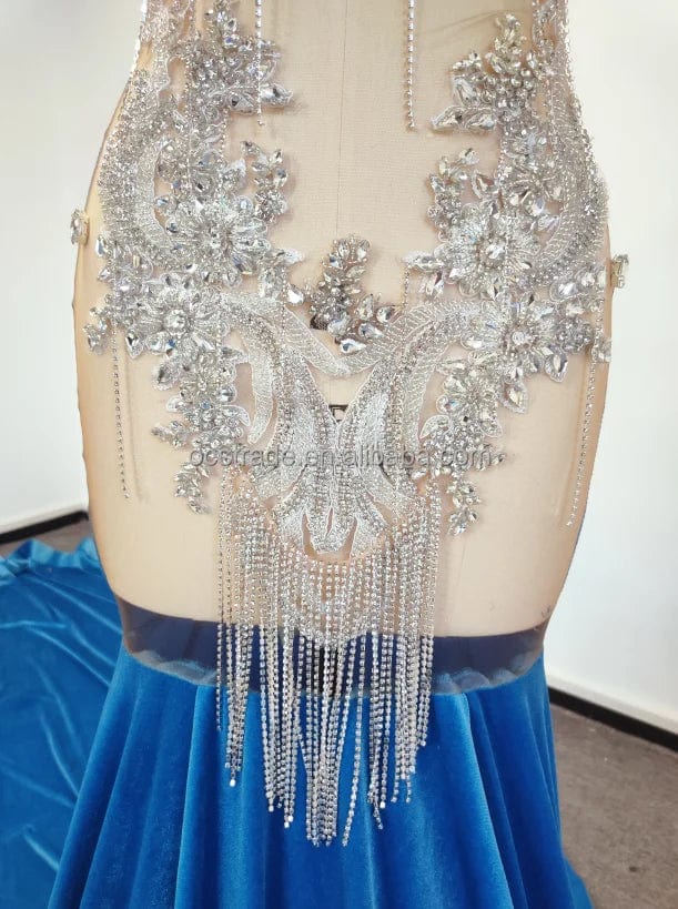 Ocstrade Vestidos Elegante Women'S Custom Maxi Prom Party Night Long Dresses Diamond Evening Prom Dresses 2023 Sexy Sweep Train