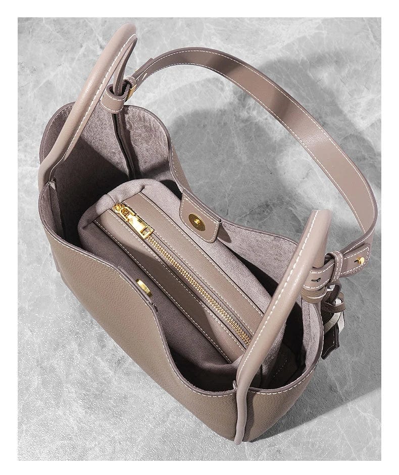 OEM ODM Fashion Branded Women Designer Handbags Women'S Genuine Leather Hand Shoulder Bucket Tote Bags For Ladies Girls Luxury