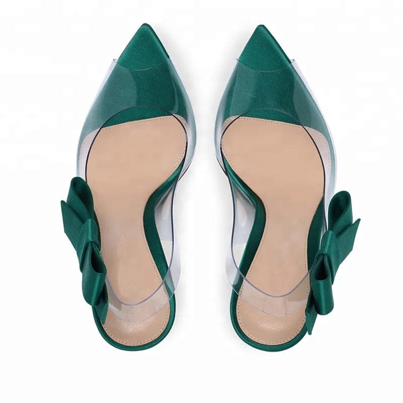 OEM/ODM women peep-toe pumps thin high heel ankle trap pvc transparent sandals for women bow sweety women heels shoes