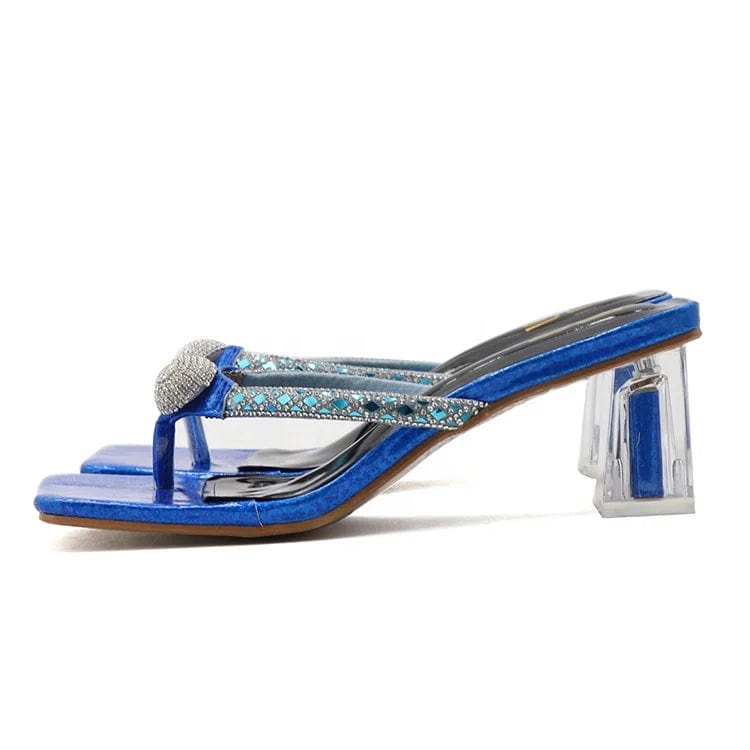 OEM/ODM Women Shoes Chunky Thick Mid-Heels Heels Lady Female Slippers Rubber Leather Heeled Sandals For Women Producers