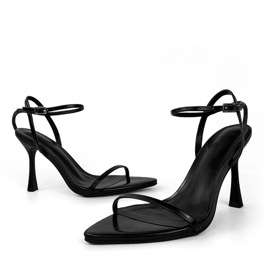 Office Black Custom leather high heels shoes for women sandals and ladies shoes femmes chaussures pour femmes wedding bride