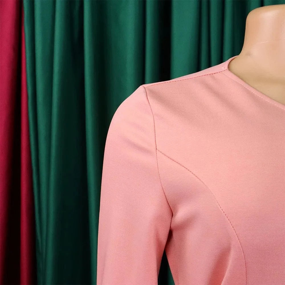 Office Dresses for Woman 2024 New Skew Collar Full Sleeve Sashes Sheath Package Hips Mid Calf Professional Business Work Dress