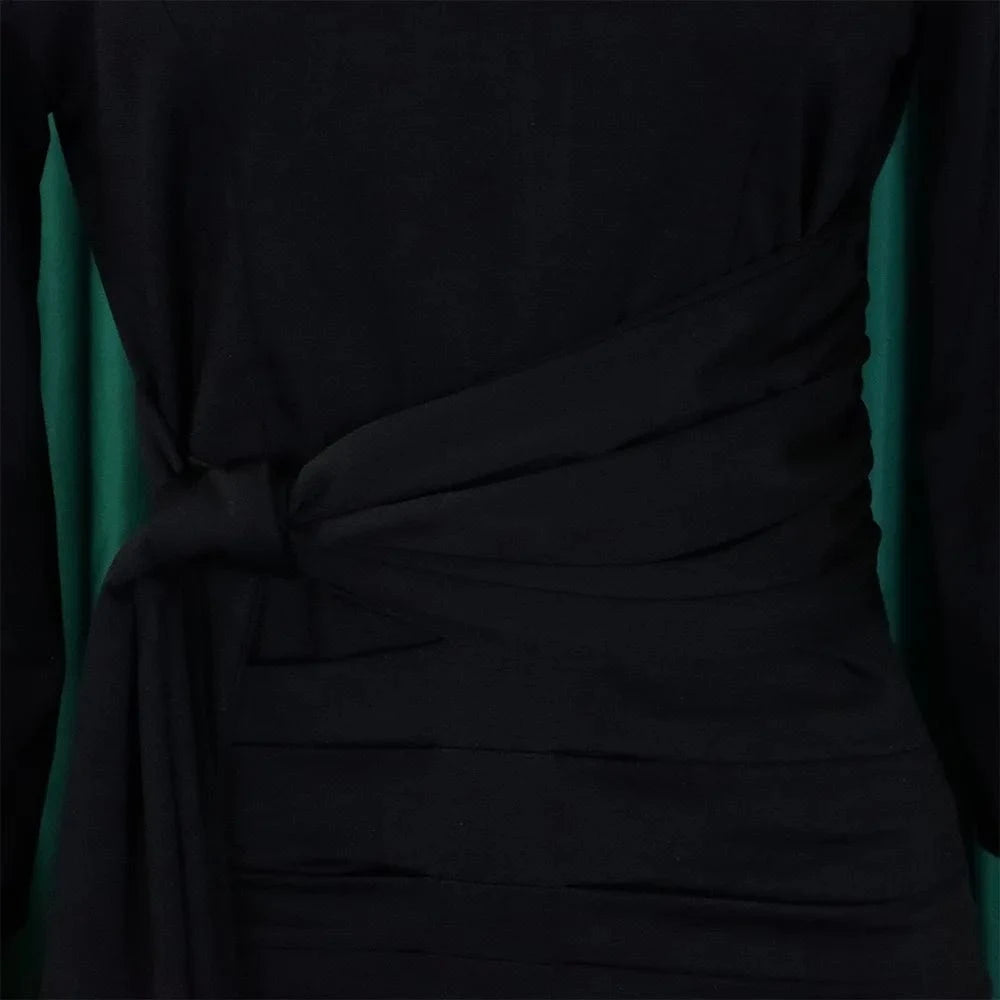Office Dresses for Woman 2024 New Skew Collar Full Sleeve Sashes Sheath Package Hips Mid Calf Professional Business Work Dress