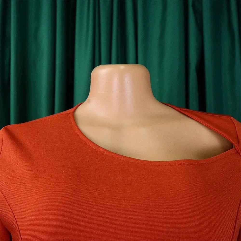 Office Dresses for Woman 2024 New Skew Collar Full Sleeve Sashes Sheath Package Hips Mid Calf Professional Business Work Dress