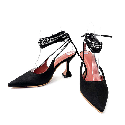 Office formal Pointed head cross belt women high heel shoes designer famous brands stiletto heels Open toe Dress Sandal