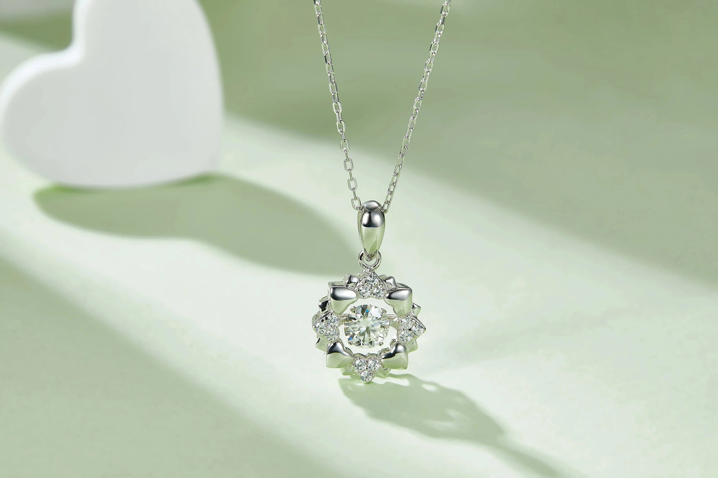 OLDT 2024 fine silver jewelry Jiangyuan flower pendant necklace S925 sterling silver Moissanite round diamond chain necklace OLDT