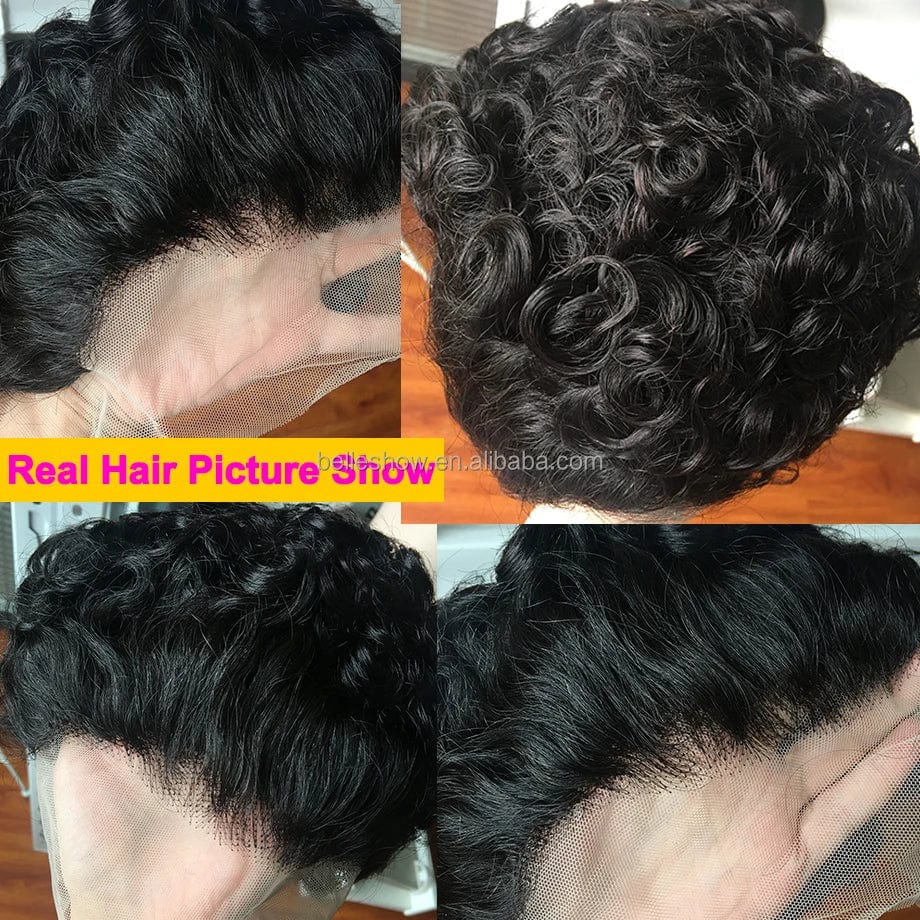 Ombre Honey Blonde Pixie Cut Bob Human Hair Wigs Short Kinky Curly Colored Pre Plucked Woman Lace Front Bob 13x1