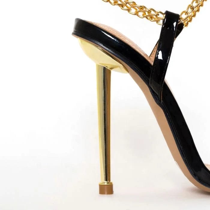 on sale designer shoes TIONA BLACK FAUX SNAKE PRINT SPIRAL CLEAR COURT SHOES high heel women sandals