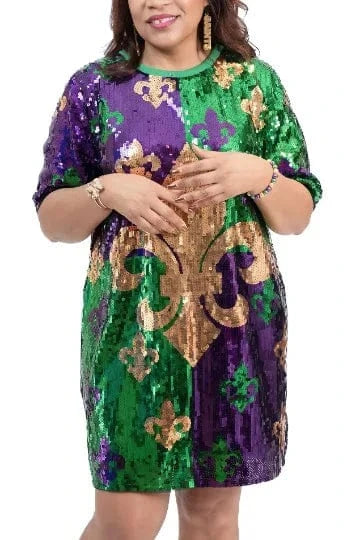 once size / Dress8 mardi gras sequin jacket apparel 2024 sequin dress