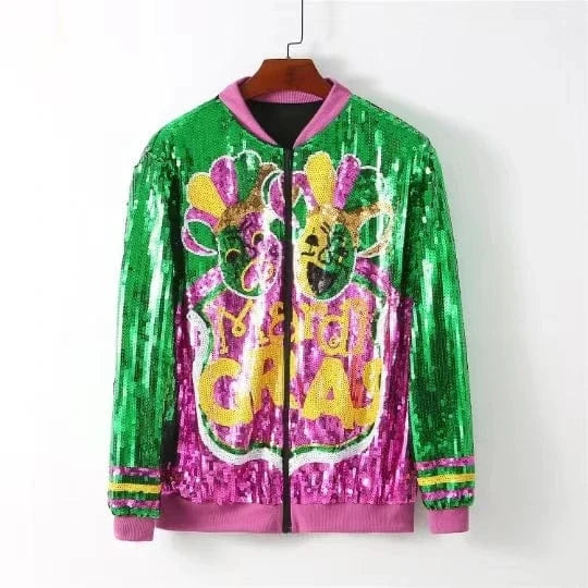 once size / Jacket1 mardi gras sequin jacket apparel 2024 sequin dress