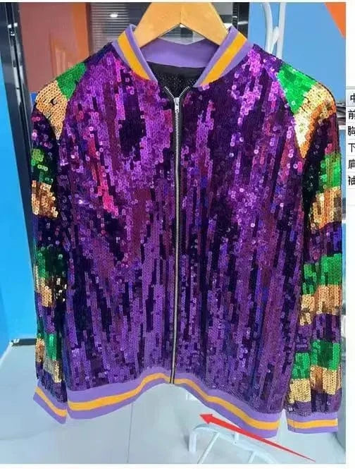 once size / jacket3 mardi gras sequin jacket apparel 2024 sequin dress