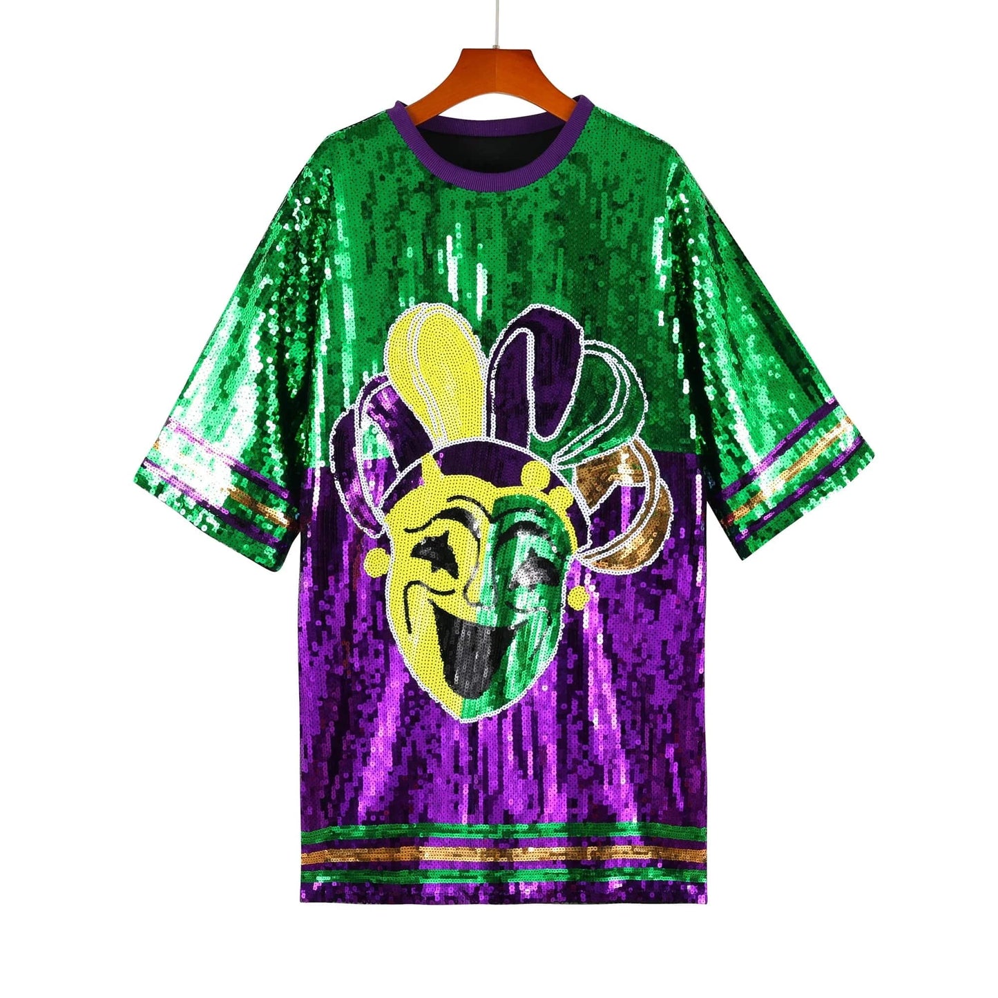 once size / ND1 mardi gras sequin jacket apparel 2024 sequin dress