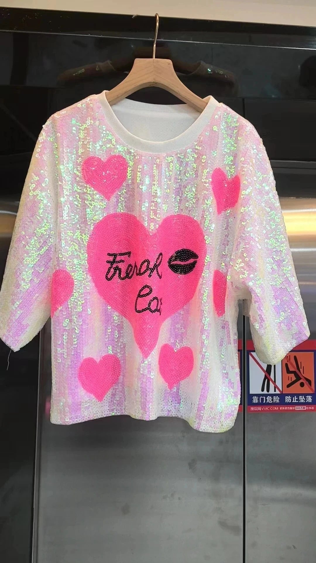 once size / shirts3 length 55cm, bust 110cm valentine's day gift ideas 2024 valentine's day party sequin shirt dress