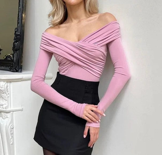 one piece long sleeve jumpsuit Collarless bodysuit blouse top for women 2024 spring summer