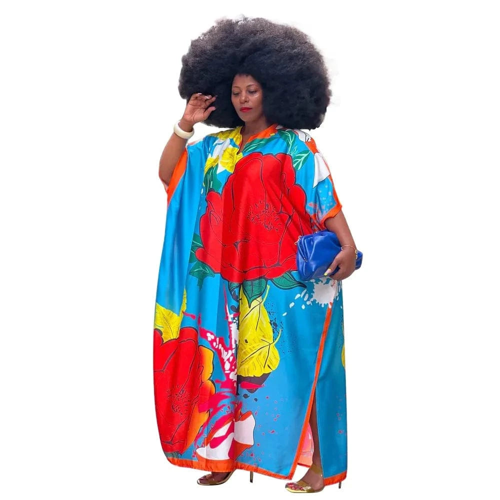 one size / Blue Plus Size Summer Dresses for Women