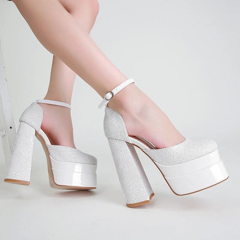 Online Celebrity Women Platform shoes satin Chunky high heels Hollow wedge shoes women multi-colors buckle strap heeled sandals