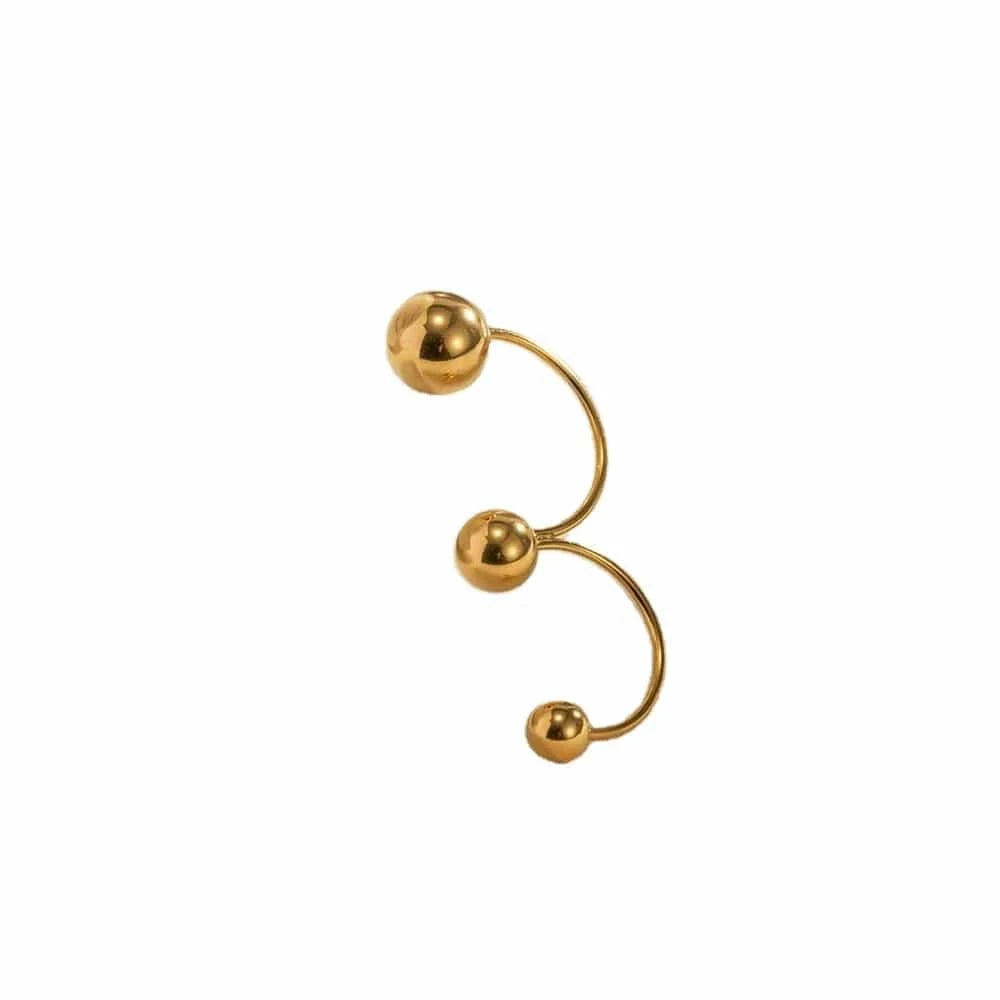 open ring / TRENDY / R1973 R1973 Trendy Minimalist Ball Design Geometric Waterproof 18K Gold Plated Finger Ring Jewelry For Women