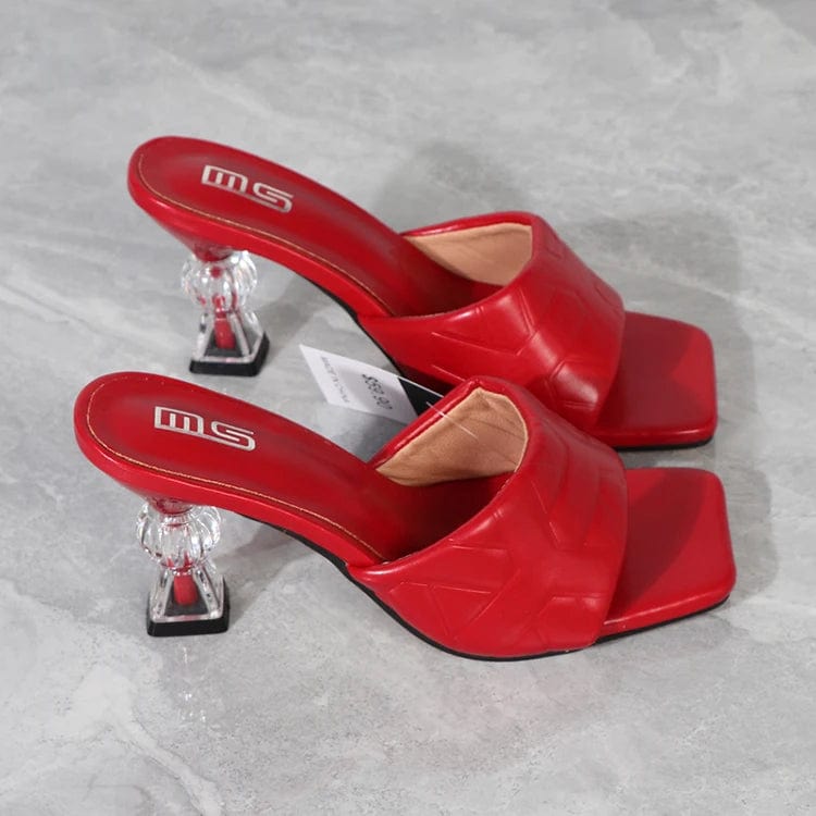 Open Wholesale Female Leather Summer Designer Women Fashion Trend High Heel Slippers Shoes Heeled Sandals For Women And Ladies