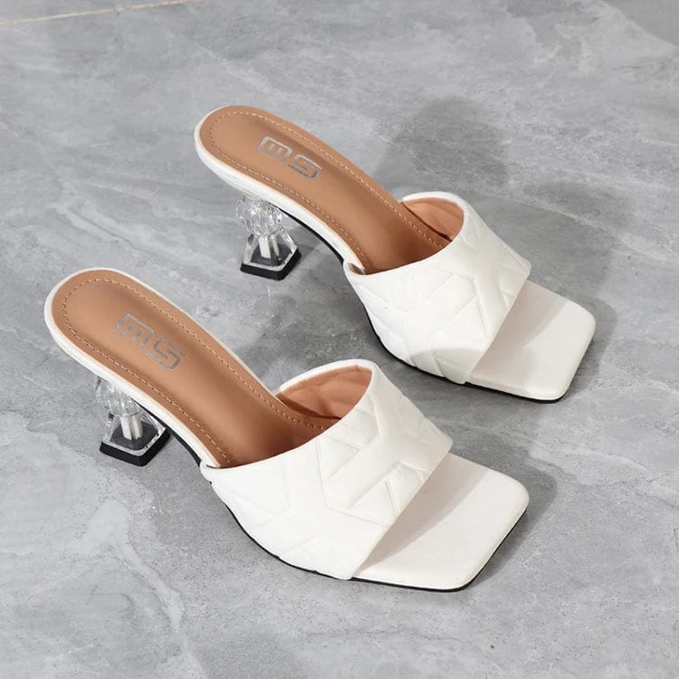 Open Wholesale Female Leather Summer Designer Women Fashion Trend High Heel Slippers Shoes Heeled Sandals For Women And Ladies