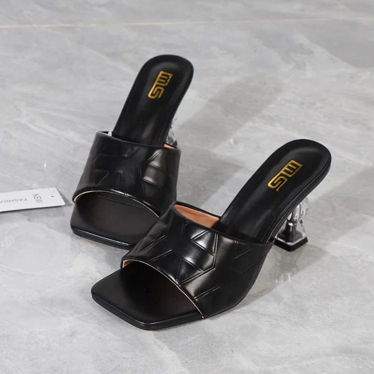 Open Wholesale Female Leather Summer Designer Women Fashion Trend High Heel Slippers Shoes Heeled Sandals For Women And Ladies