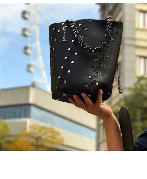 Original Brand Chain Bucket Bag New Handbag Rivet Shoulder Bags for Women Сумка Женская - SN Wigs & More
