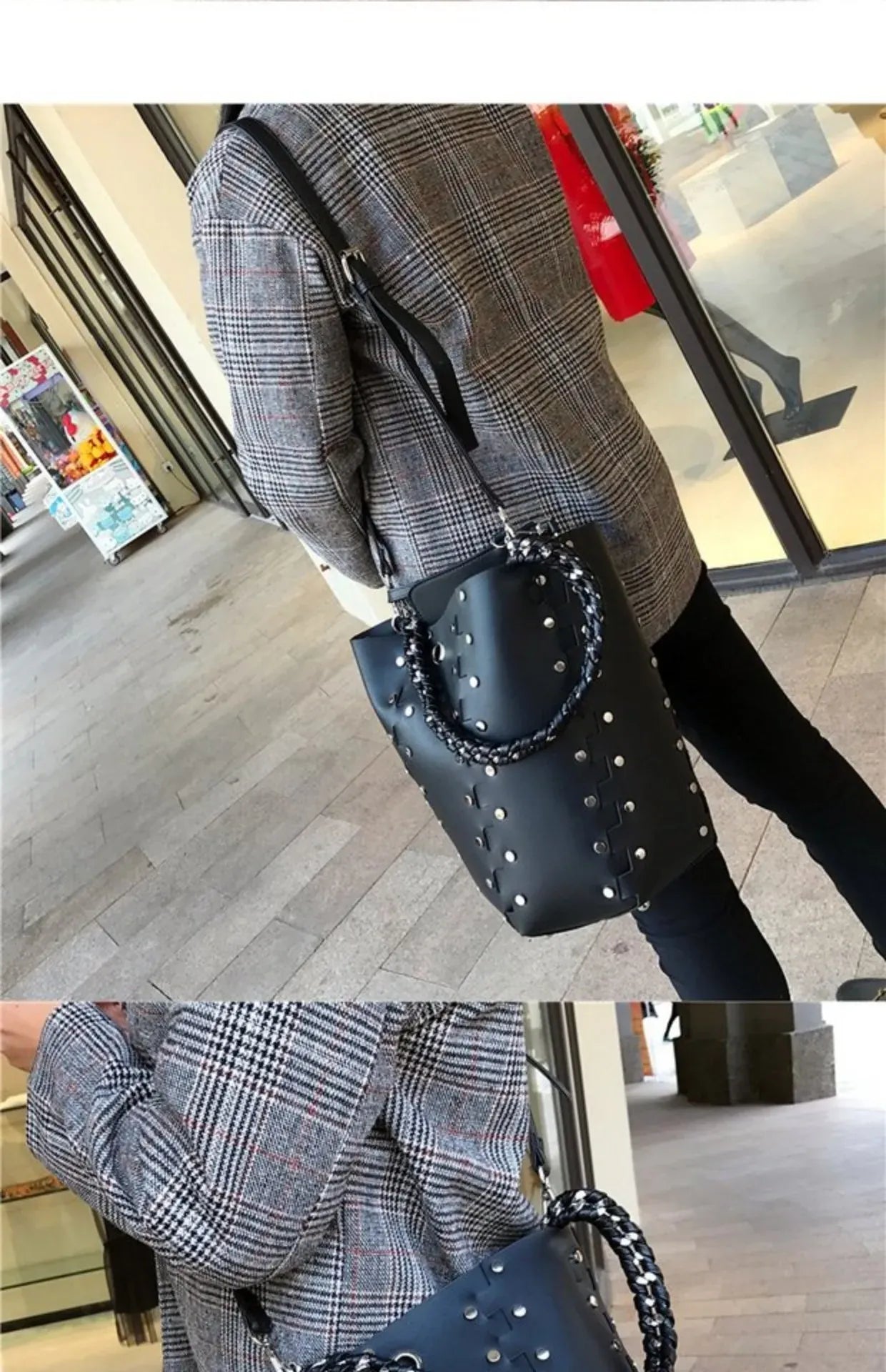 Original Brand Chain Bucket Bag New Handbag Rivet Shoulder Bags for Women Сумка Женская - SN Wigs & More