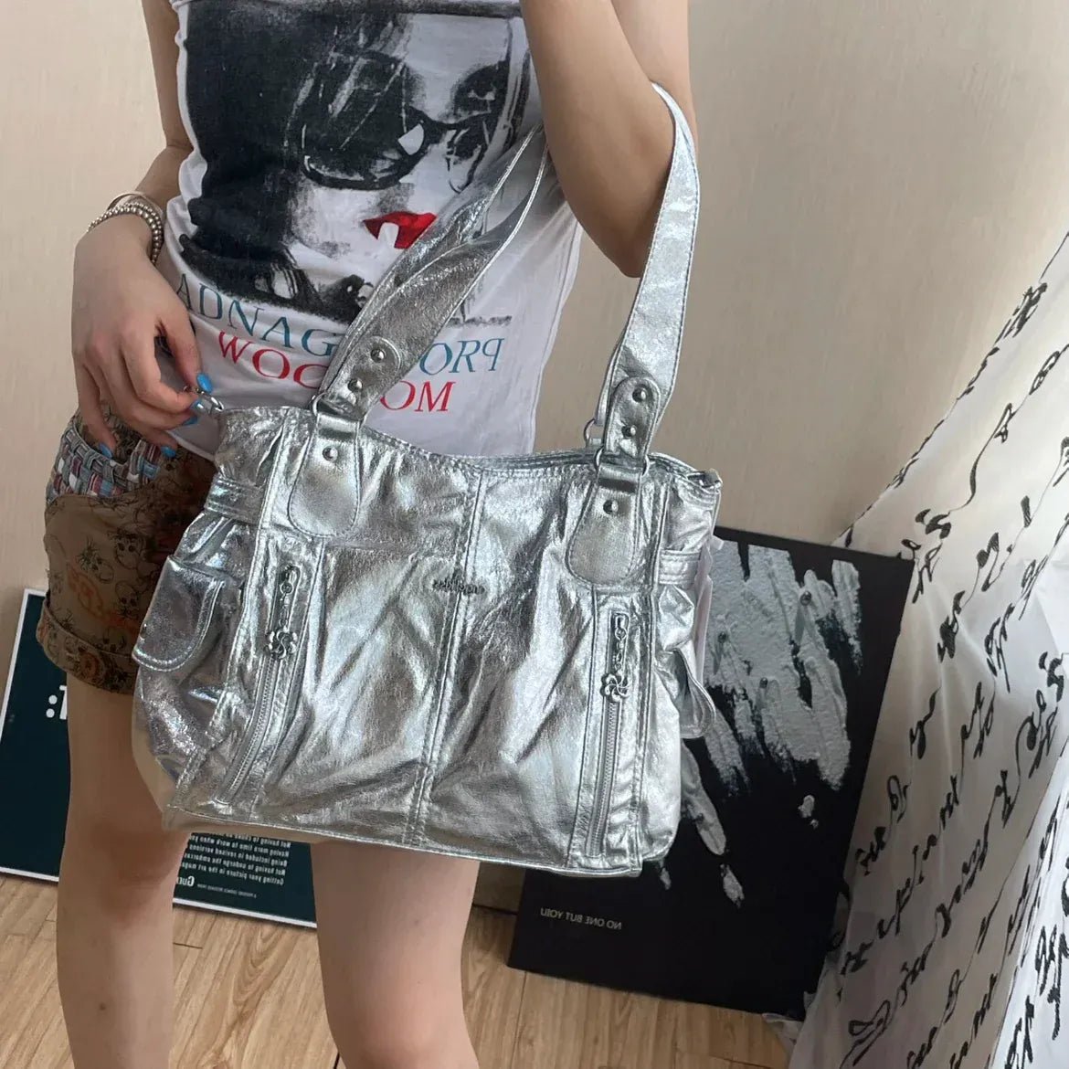 Original Brand Retro Spice Special Metal Large Capacity Shoulder Handbag Crossbody Motorcycle Tote Bags for Women - SN Wigs & More