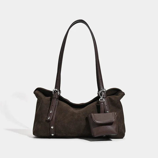Original Brand Vintage Suede Pillow Bag Large - capacity Commuting Shoulder Underarm Crossbody Bags for Women - SN Wigs & More