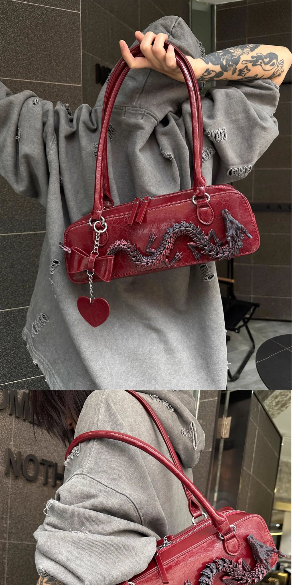 Original Custom Bowling Bag Stereo Dragon Bag Underarm Shoulder Tote Handbag for Women Hot Selling - SN Wigs & More