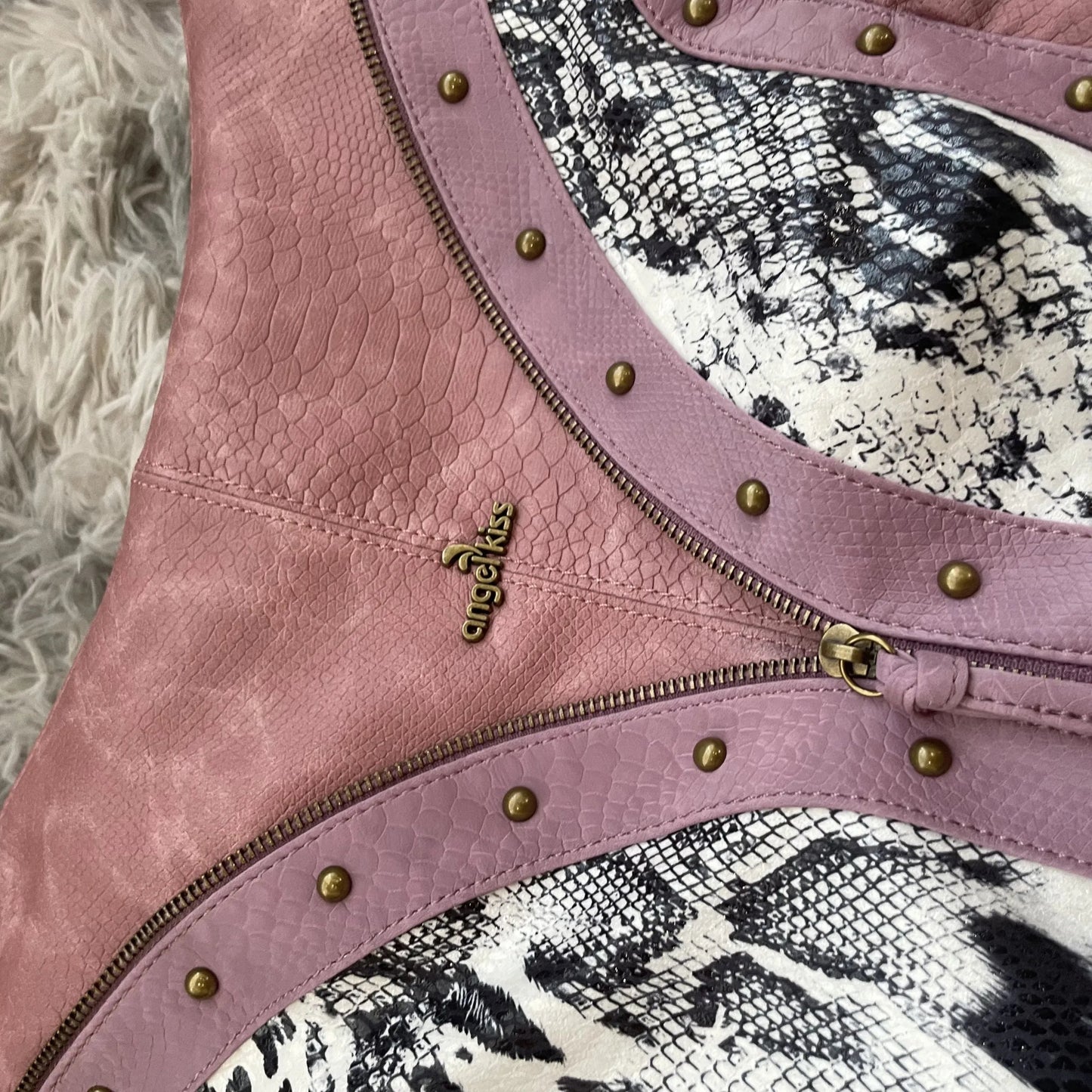 Original Design Retro Rivet Leopard Print Punk Backpack Commuter Large Capacity Tote Crossbody Bags for Women Hot Selling - SN Wigs & More