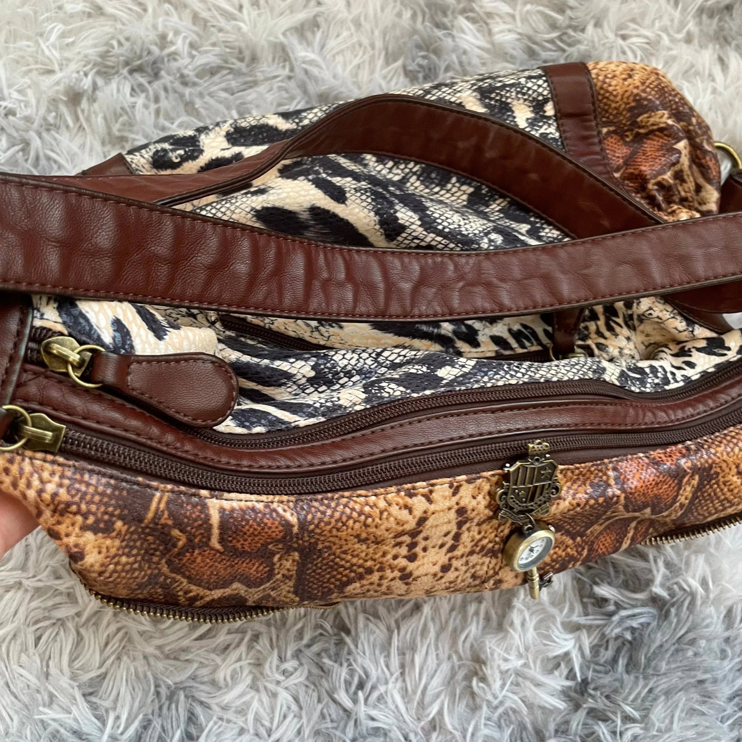 Original Design Retro Rivet Leopard Print Punk Backpack Commuter Large Capacity Tote Crossbody Bags for Women Hot Selling - SN Wigs & More