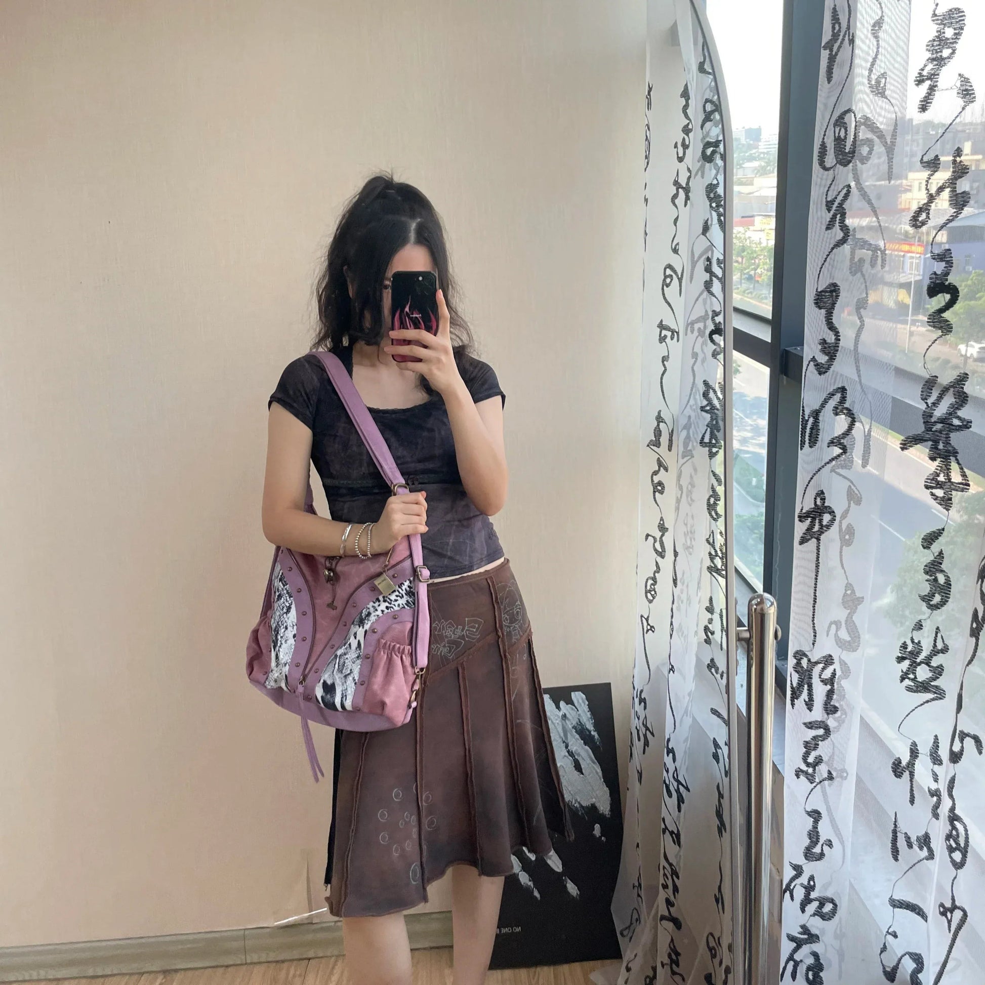 Original Design Retro Rivet Leopard Print Punk Backpack Commuter Large Capacity Tote Crossbody Bags for Women Hot Selling - SN Wigs & More