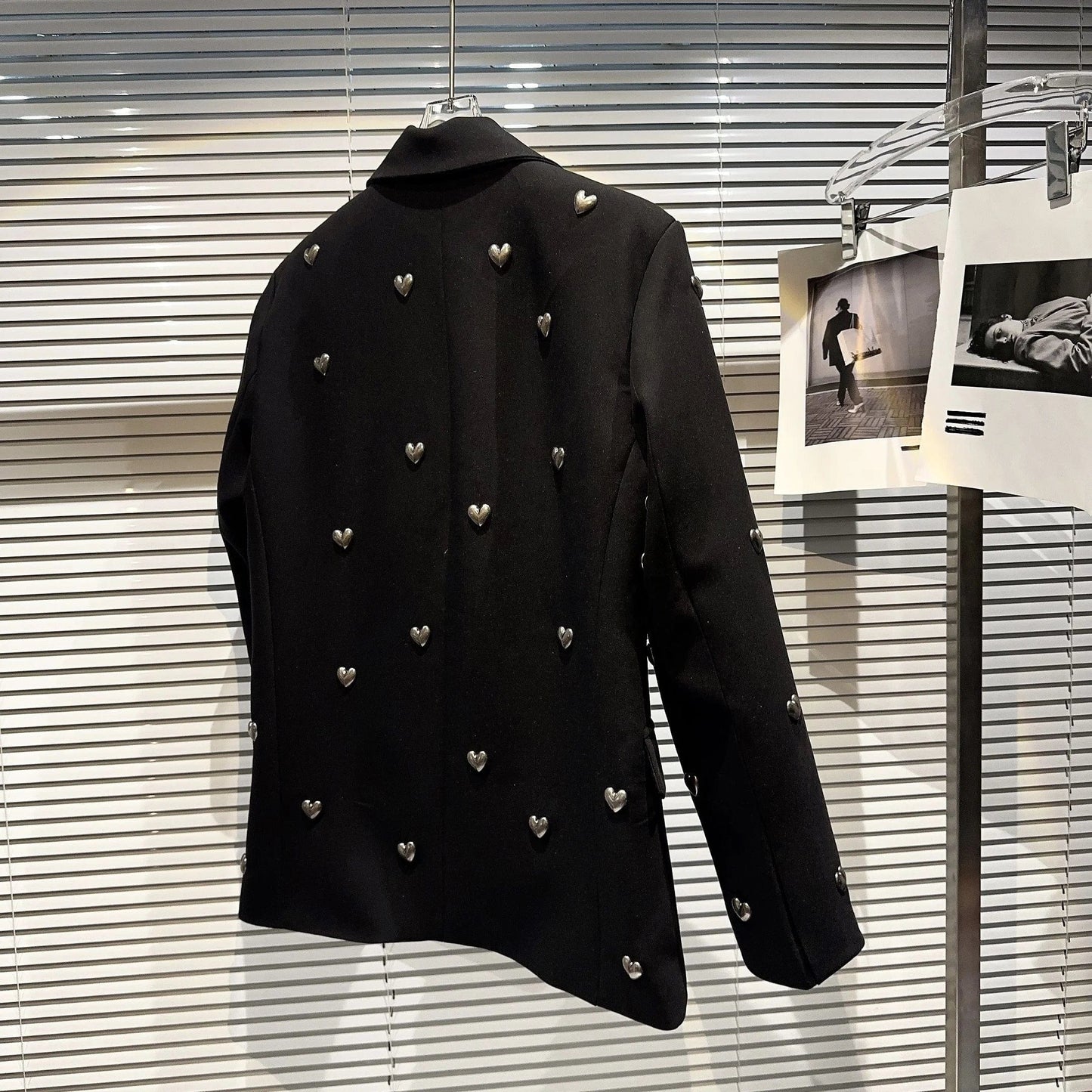 OUDINA 2024 Fashionable Multi-button Combination Black Loose Oversized Suit Jacket Blazer For Women