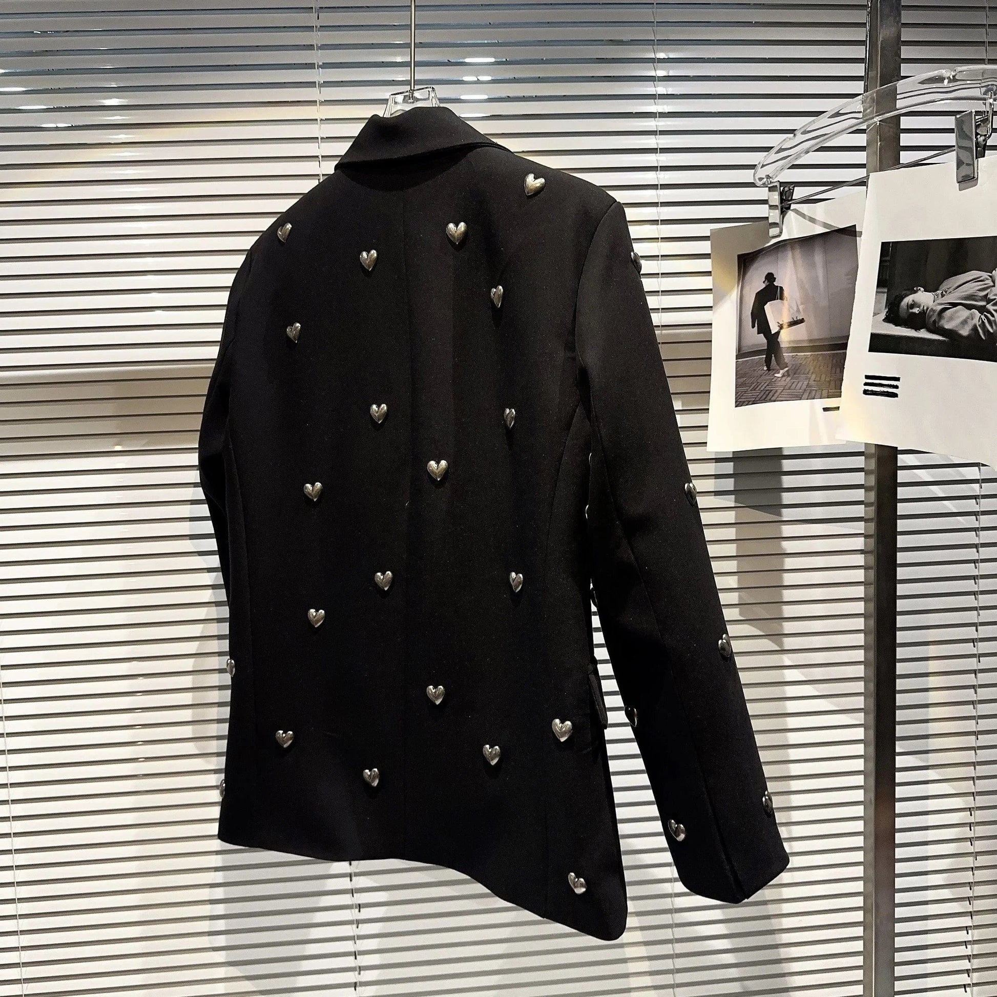 OUDINA 2024 Fashionable Multi-button Combination Black Loose Oversized Suit Jacket Blazer For Women