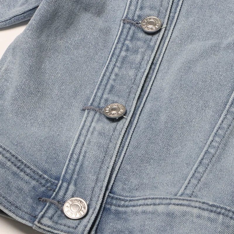 OUDINA 2024 Spring New Woman Vintage Denim Jacket Washed Distressed Off-Shoulder Design Women's Jackets