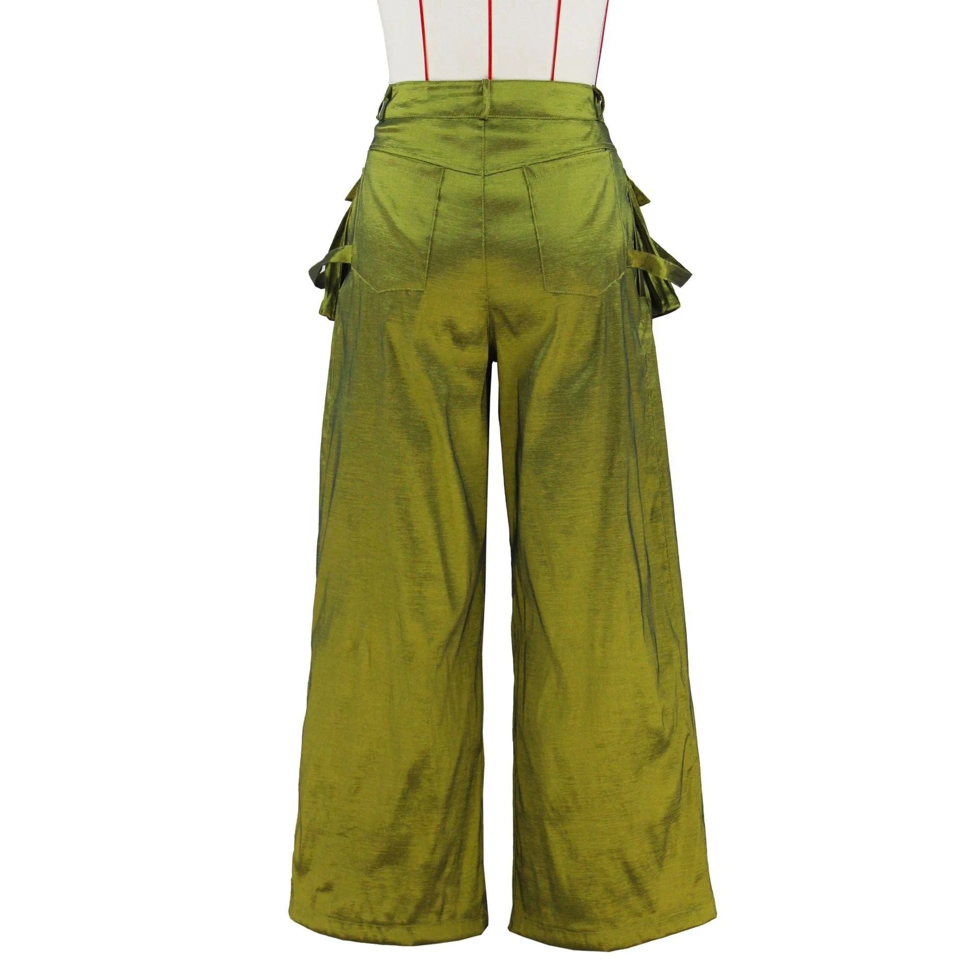 OUDINA 2024 Spring Oversized Loose Detachable Three-dimensional Pocket Wide Leg Pant Casual Trousers Women's Pants
