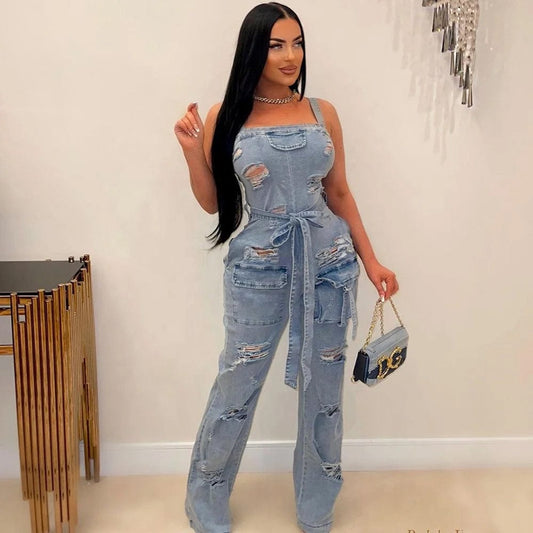 OUDINA Hot Selling Fashion Short Playsuits Solid Color Cargo Jumpsuit Button Elastic Waist Women Jumpsuit