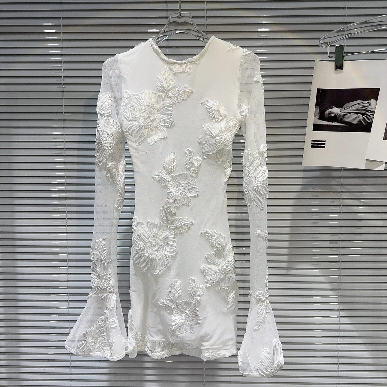 OUDINA New Arrivals Casual Western Dress For Female V-neck Braided Waist Short Sleeve Dress For Women