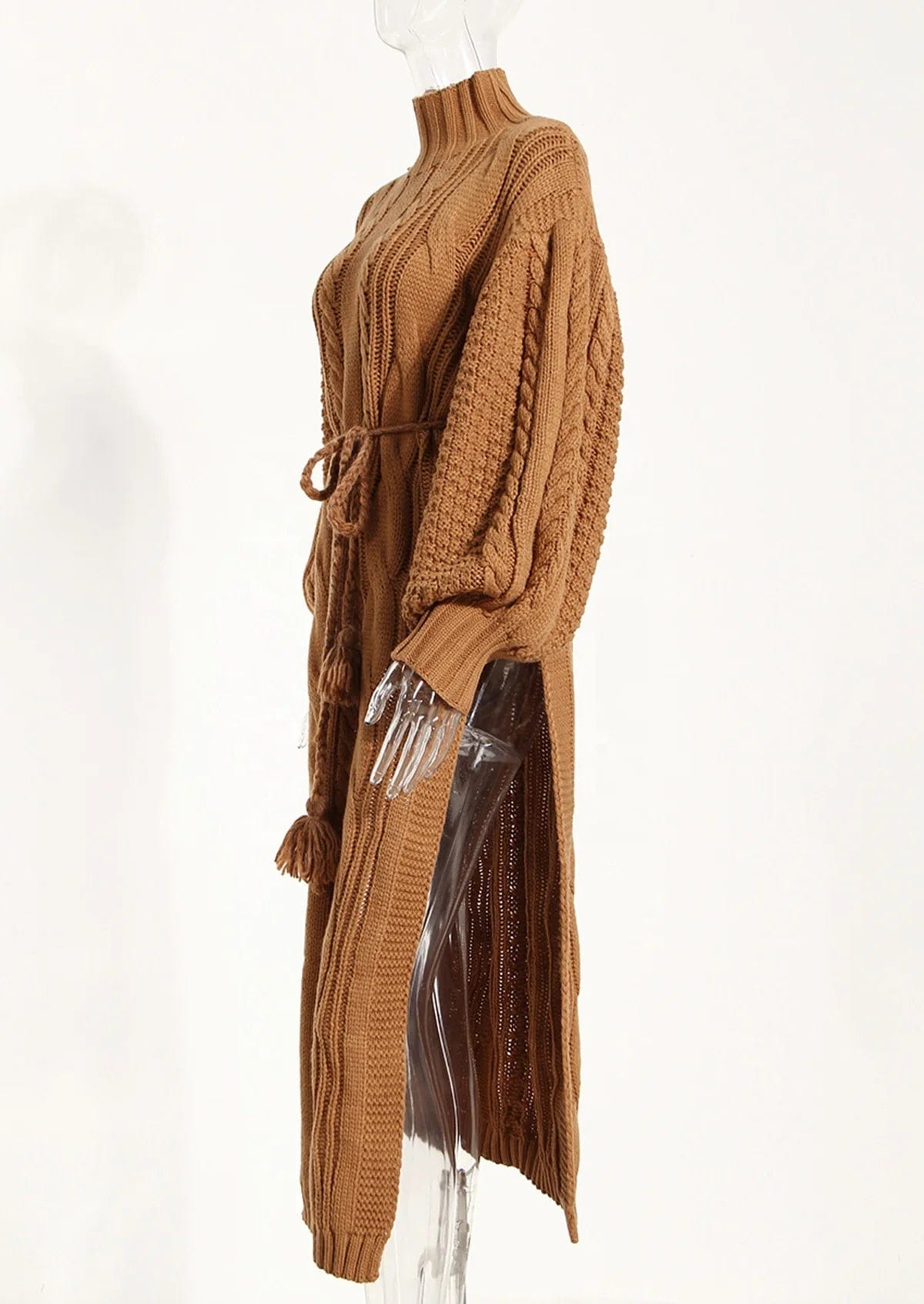OUDINA Stylish New Arrivals Two Piece Set Lantern Sleeve Mesh Skirt Casual Lady Elegant Knit Sweater Women's Dresses
