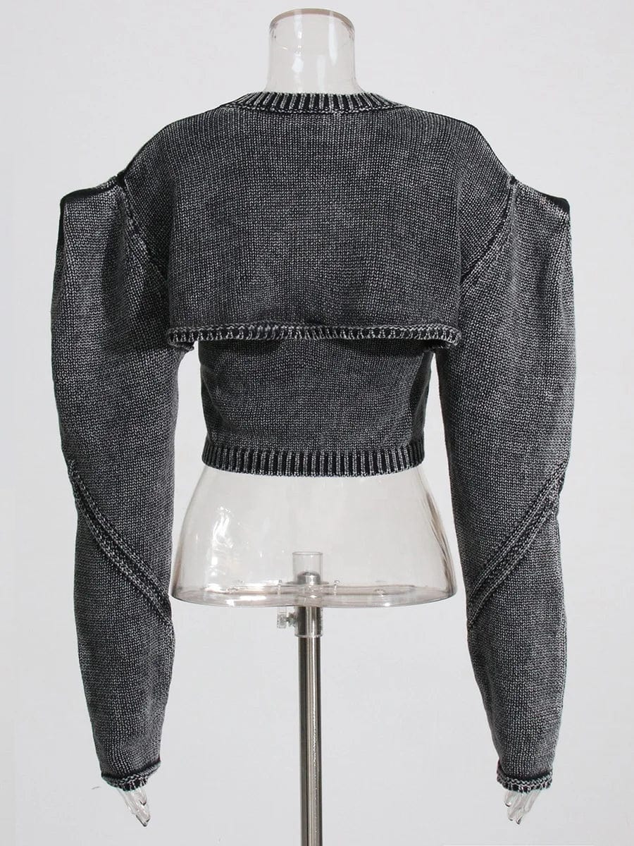 OUDINA Trendy 2024 New Pullover Women Knitted Sweater Two Piece Set Slim Distressed Latest Ladies Sweater Design