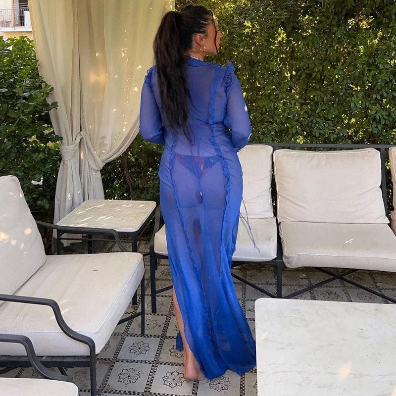 OUDINA Wholesale Summer Stretch Casual Elegant Hollow Pattern Short Dress For Women