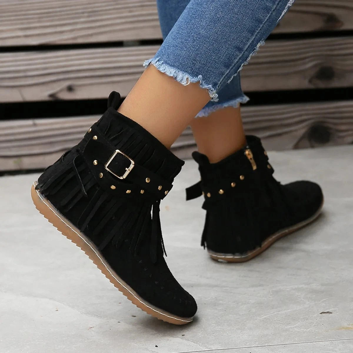 Oversized Hot Selling Women's Suede Boots Low Round Head Solid Flat Heel Women's Short Boots boots women shoes