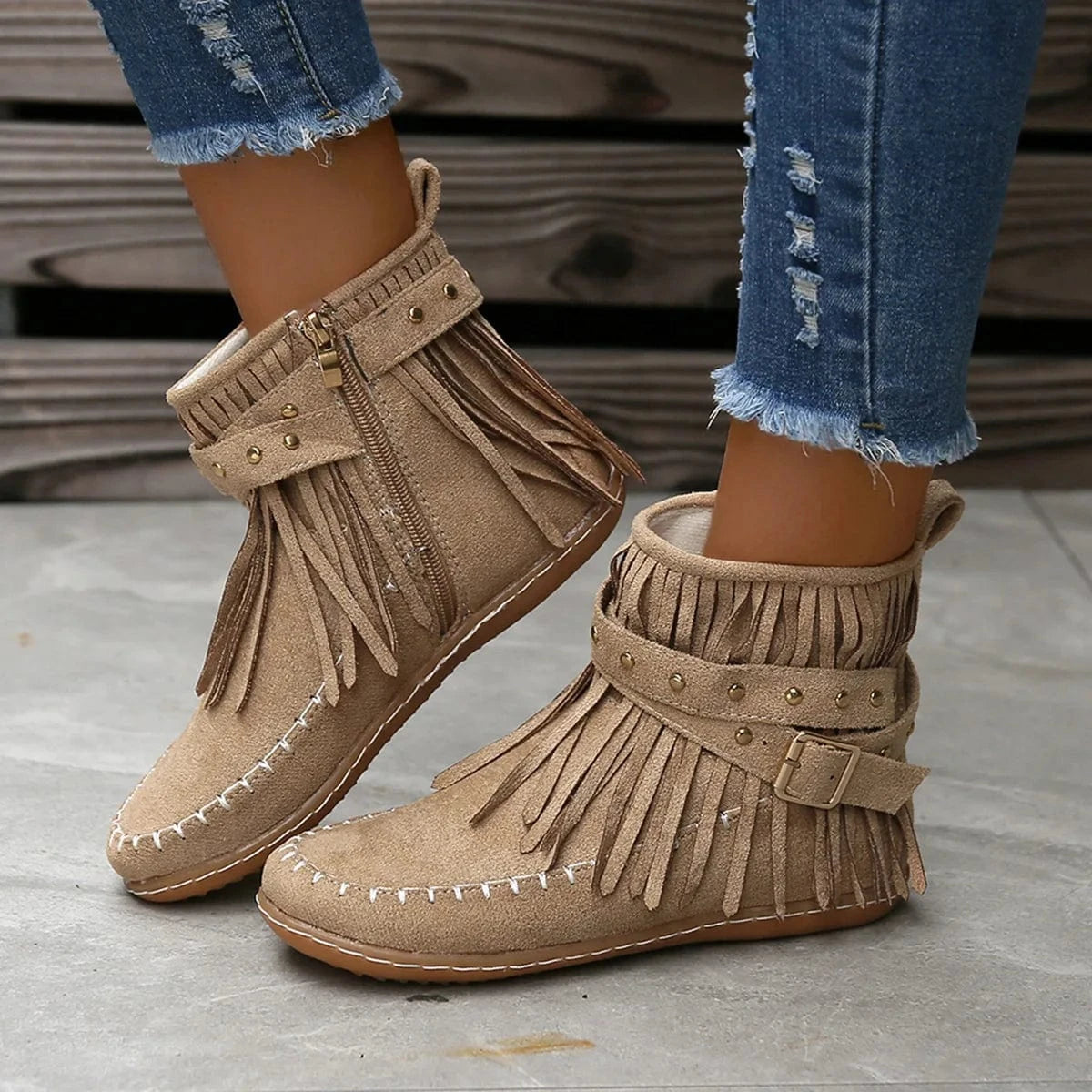 Oversized Hot Selling Women's Suede Boots Low Round Head Solid Flat Heel Women's Short Boots boots women shoes
