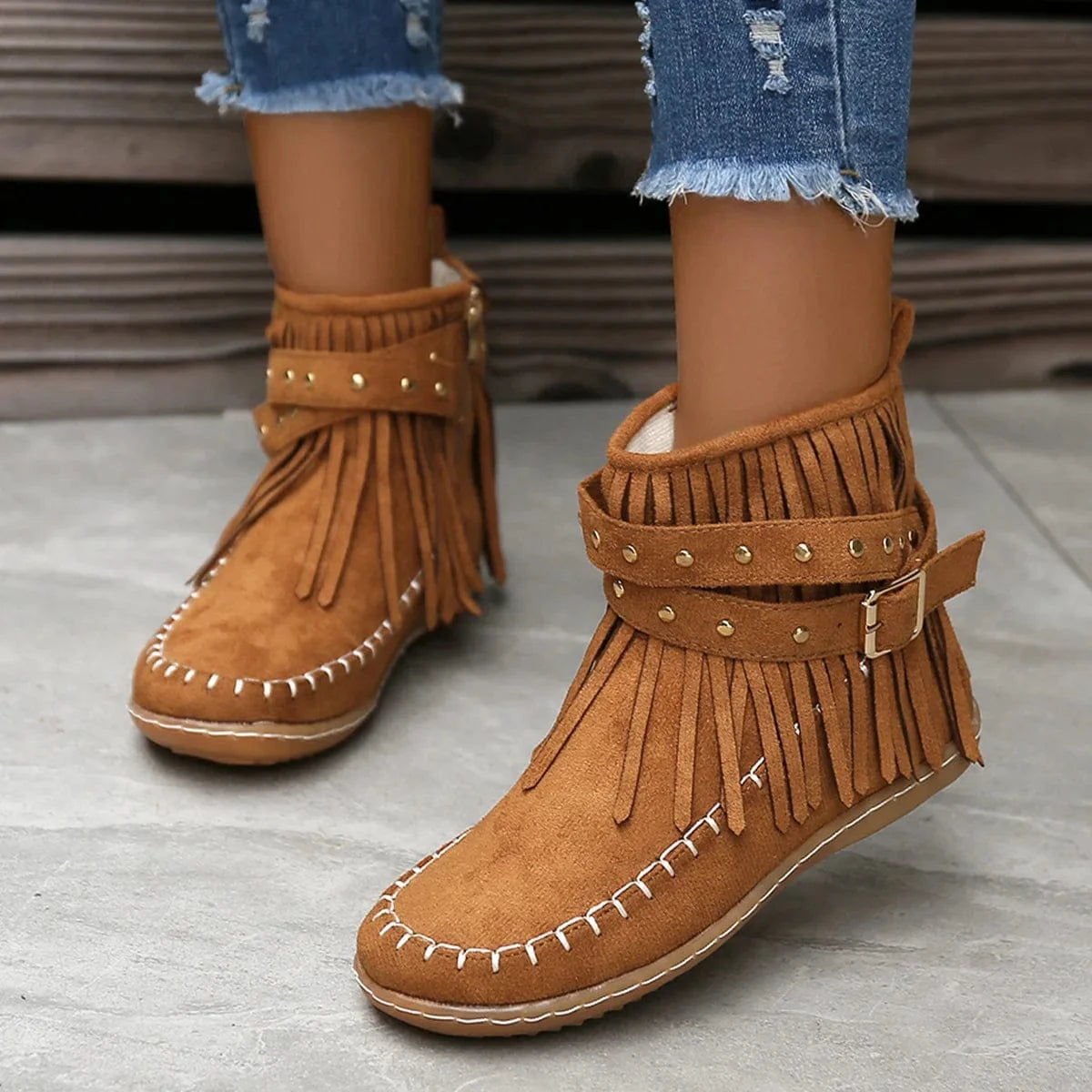 Oversized Hot Selling Women's Suede Boots Low Round Head Solid Flat Heel Women's Short Boots boots women shoes
