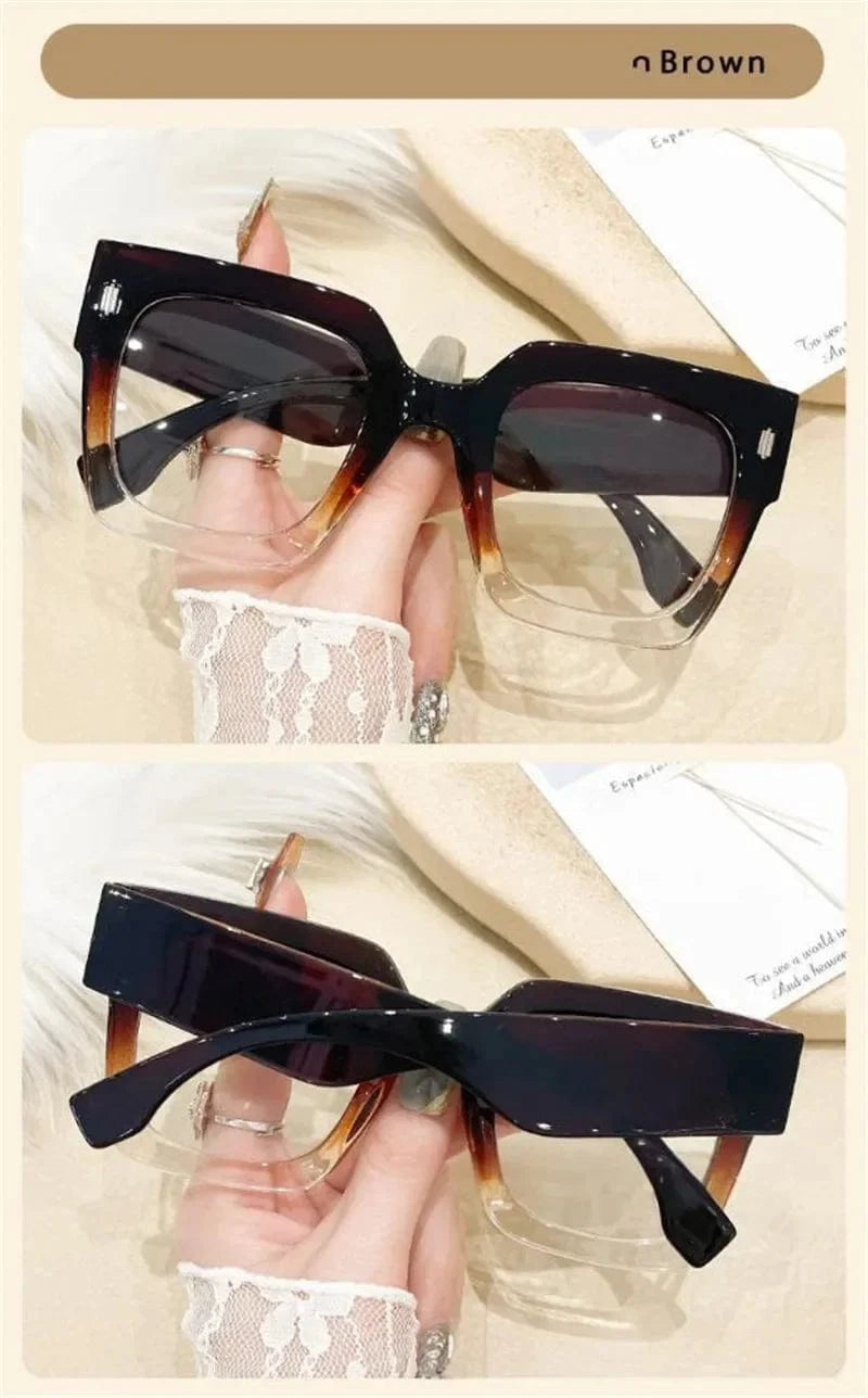 Oversized Transparent Computer Glasses Frame Anti Blue Light Blocking Glasses Large Frame Black Leopard Glasses Clear Lenses