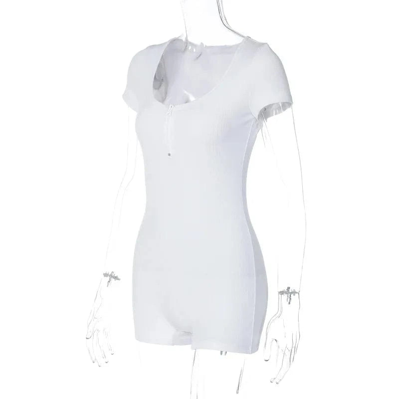 P3914030w 2024 Autumn Winter New Women's Jumpsuit Zipper Short Sleeve Solid Color Sporty Casual One Piece Romper For Women